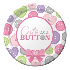 "Cute as a Button Girl" gebak bordjes