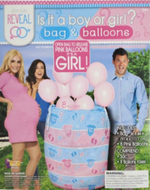 Gender Reveal Surprise Bag XL met ballonnen Boy or Girl