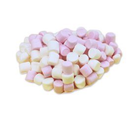 Roze/witte Mini Marshmallows  100 gram