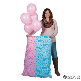 Gender Reveal Surprise Bag XL met ballonnen Boy or Girl