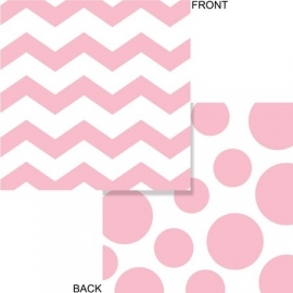 "Baby Pink Polkadot & Chevron lunch servetten"