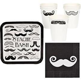 "Mustache Party" gebak servetten