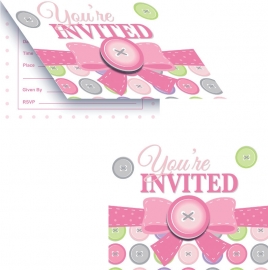 "Cute as a Button Girl" uitnodigingen