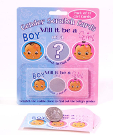 Gender Reveal kraskaartjes - girl-boy