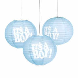 "Lampion It's a Boy, set van 3 stuks"