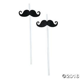 "Mustache Party" rietjes 24 stuks