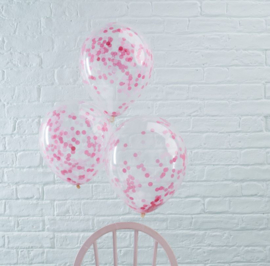 Roze Confetti Gevulde Ballonnen