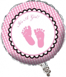 "Sweet Baby Feet Pink" folie ballon (leeg!)