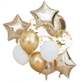 Ballonnen mix Goud Metallic Ster