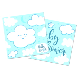 "Little Cloud  Babyshower" Blue gebak servetten