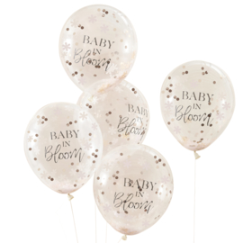 "Baby in Bloom" confetti gevulde ballonnen