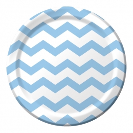 "Baby Blue Chevron" lunch bordjes