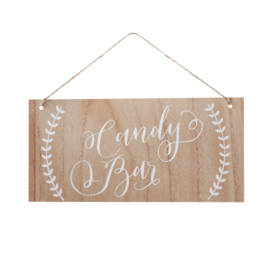 Candy Bar houten bordje in Bohemian Style