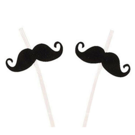 "Mustache Party" rietjes 24 stuks