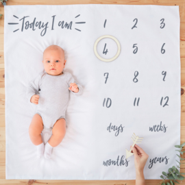 Baby Milestone Blanket met houten markeerset
