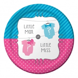 "Little Man or Little Miss" gebak bordjes