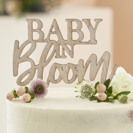 "Baby in Bloom" houten taarttopper