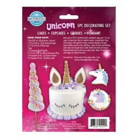 Unicorn taart decoratie set