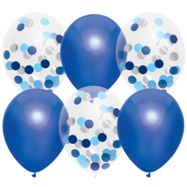Blue Mix confetti gevulde ballonnen