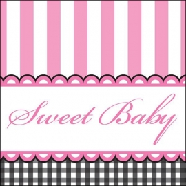 "Sweet Baby Feet Pink" gebak servetten
