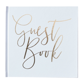 Guest Book met harde kaft (goud/wit)