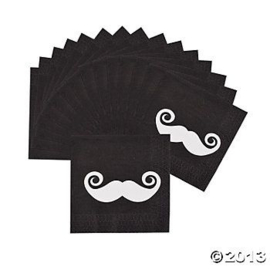 "Mustache Party" gebak servetten