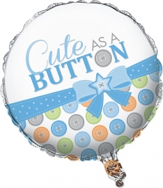 "Cute as a Button Boy" folie ballon (leeg!)