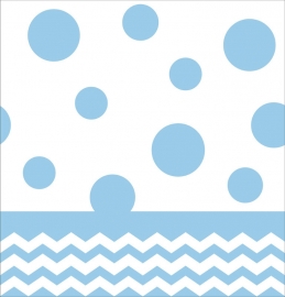 "Baby Blue Chevron/Dots" tafelkleed