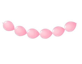 Knoop ballonnen slinger licht roze 8 stuks