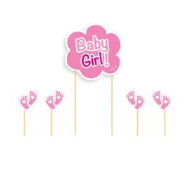 Sweet Baby Feet Pink Cake Topper