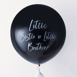 Gender Reveal Kit XL Ballon "Little Sister or Brother?"