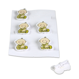 Mini Knijpertjes Baby Geel (6 stuks)