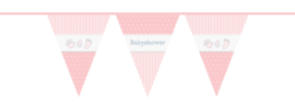 "Babyshower Pink" vlaggetjes slinger