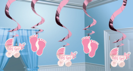 Sweet Baby Feet Pink glans hangslingers