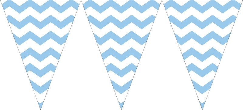 Schijn herhaling waterbestendig Babyblauwe Chevron" kleine plastic vlaggetjes slinger | Slingers en  Decoratie bollen | Poeba - Babyshower artikelen