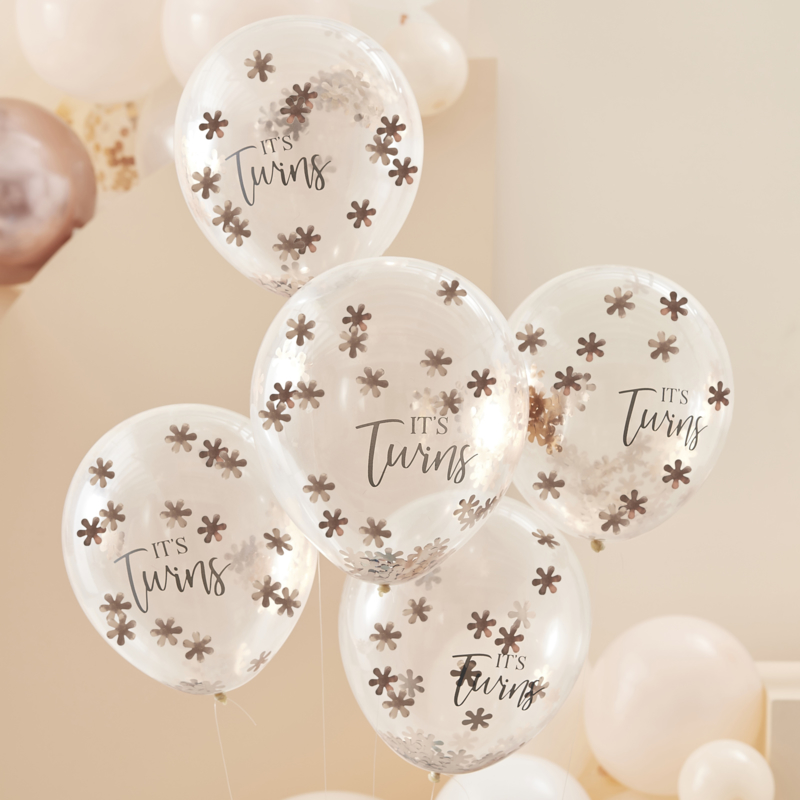 Onzorgvuldigheid kalkoen investering It's Twins" confetti gevulde ballonnen | Ballonnen | Poeba - Babyshower  artikelen