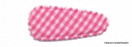 Haarkniphoesje | roze-wit geruit 3 cm