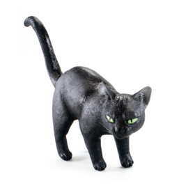 Rubberen zwarte kat halloween decoratie