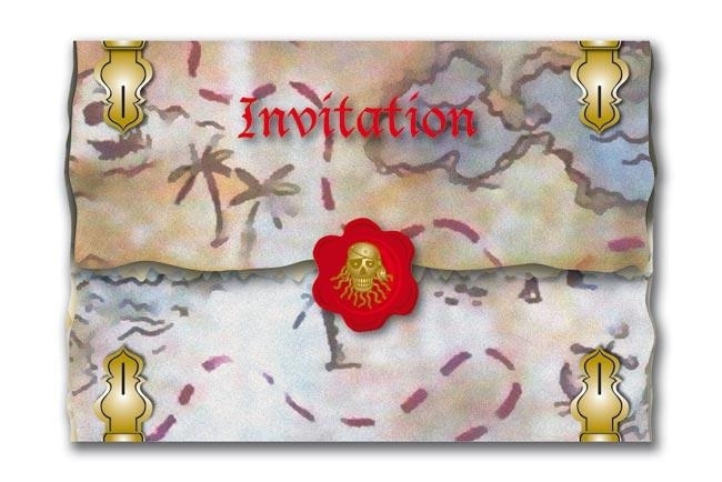 Piraat / uitnodiging schatkaart