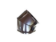 2 stuks Tubest RVS Bocht 45 graden  ∅ 150/200 mm met klemband met beschadiging krasjes.RZH.EDWM150007