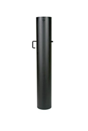 2mm  enkelwandig strak diam.150 zwart met klep.RZD.