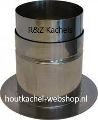 RVS Nisbus met rozet voor flex op aantesluiten diam.150mm .RZH.EK150016A