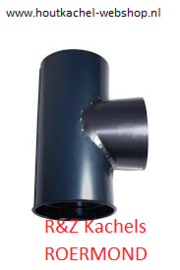 T stuk geblauwd zonder dop  diameter 111mm.RDH106111