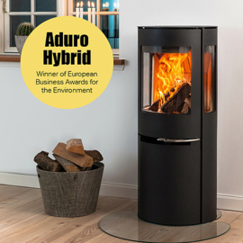 Aduro H2 Hybrid Holz- & Pelletofen zusammen. Heizleistung 3- 9 KW