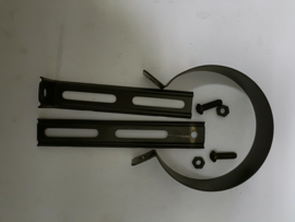 Muurbeugel zwart diam.80mm verlengbaar tot 240mm