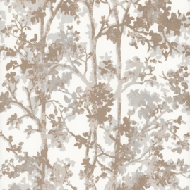 York Wallcoverings Modern Metals behang Shimmering Foliage White Gold NW3583