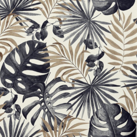 Arthouse behang Jungle Wall Black & Gold 297105