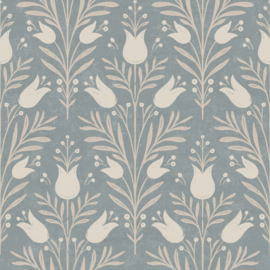 Dutch First Class Heritage Tales behang Heritage Tulip Spring Chalky Blue 100025EH