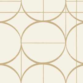 York Wallcoverings Modern Metals behang Sun Circles Cream Gold MD7202