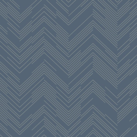 York Wallcoverings Modern Metals behang Polished Chevron Blue Silver MD7224